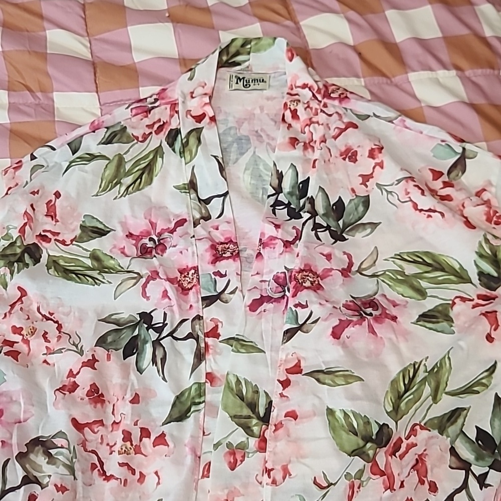 Mumu floral poly knit tie waist robe - Picture 8 of 8